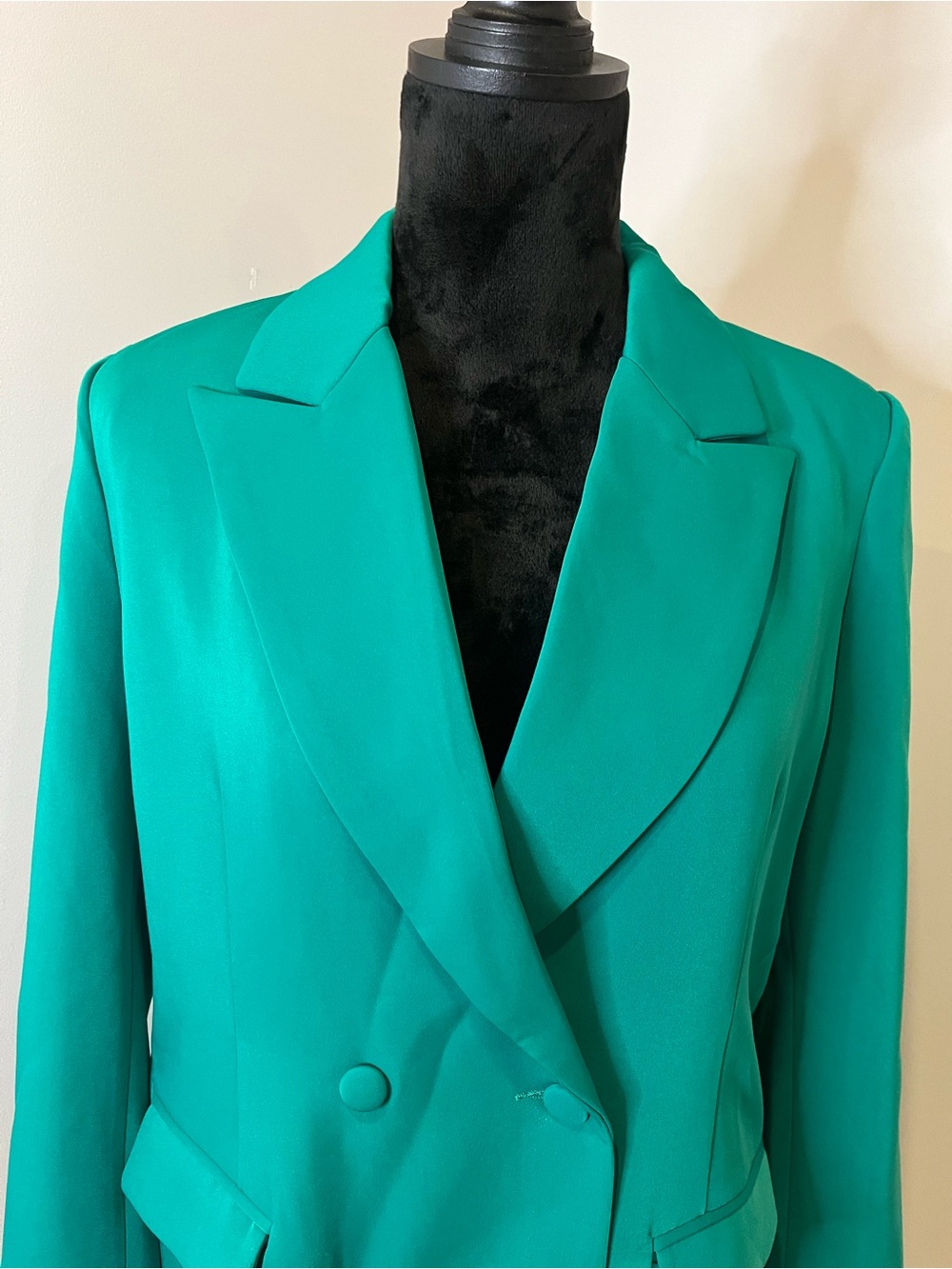 Meshki Double-Breasted Oversize Emerald Green Women's Blazer- extra large - Picture 2 of 8